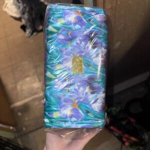 Floral Blue & Purple Clutch Wallet